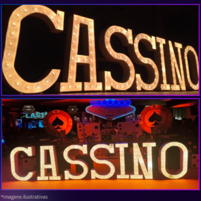 Letreiro cassino large - tema Las Vegas