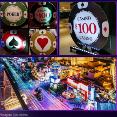 Fichas de cassino gigantes - tema Las Vegas